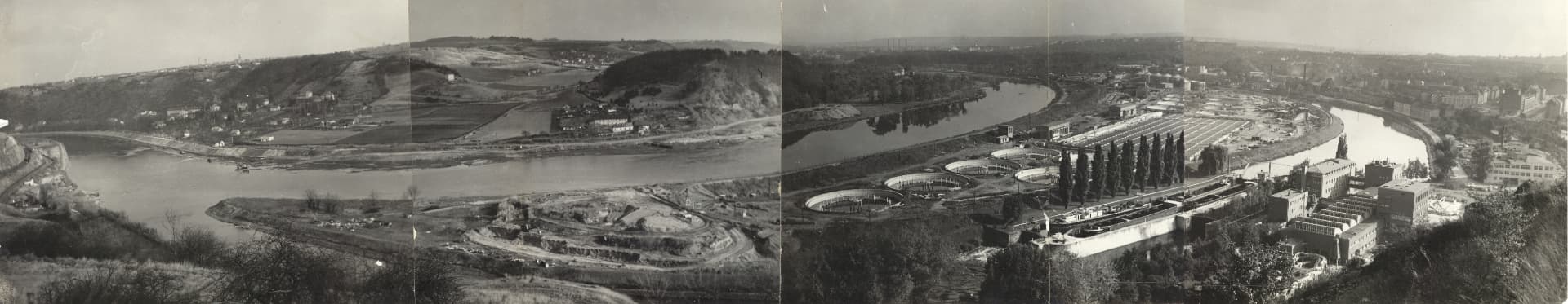 Panoramatický pohled na ÚČOV Praha na Císařském ostrově